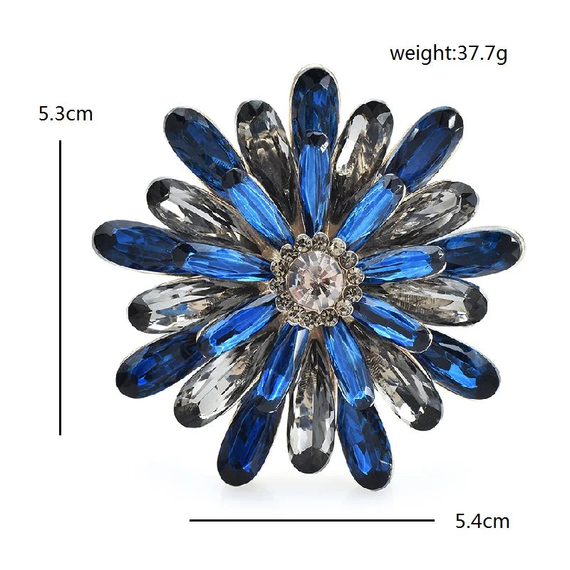 PENDRA Daisyelle Crystal Daisy Flower Brooch