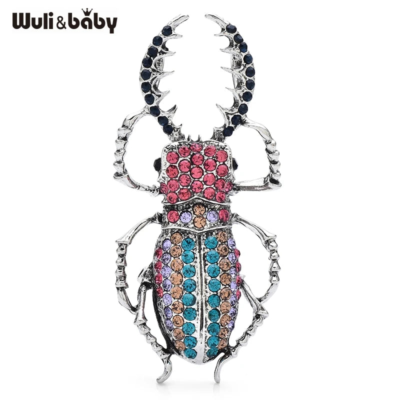 PENDRA Big Enamel Beetle Brooch