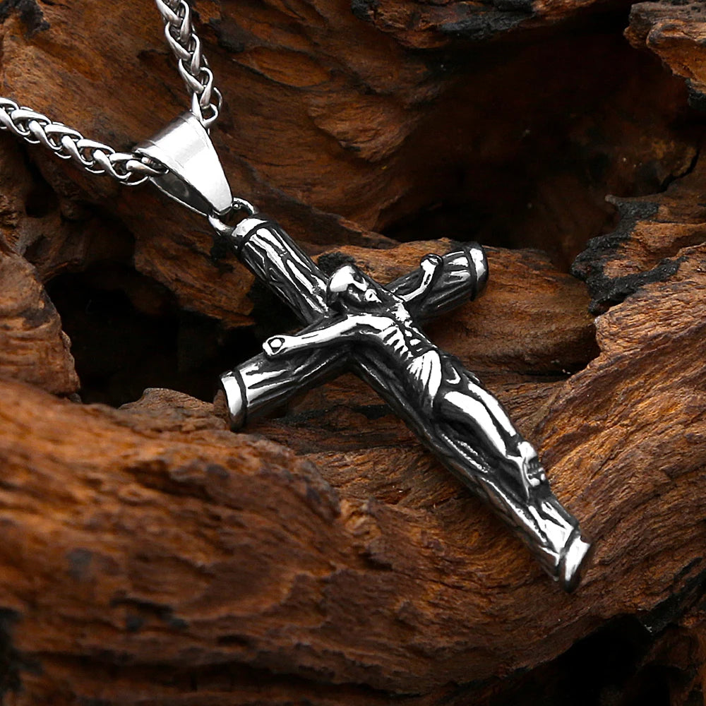 PENDRA Jesuscross 316L Stainless Steel Cross Necklace
