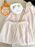 Thick and Gentle Pink Soft Sports Pants Women in Winter New High Waist Slim and Comfortable Versatile Casual Floor Pants