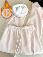 Thick and Gentle Pink Soft Sports Pants Women in Winter New High Waist Slim and Comfortable Versatile Casual Floor Pants