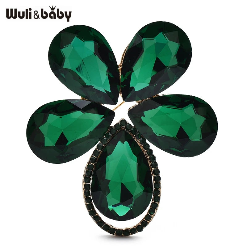 PENDRA Floraspark 3-Color Crystal Flower Brooch