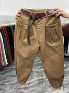 Solid Color Pants Women 2024 New Fashion Spring Autumn Korean Loose Casual Harem Pants Trousers
