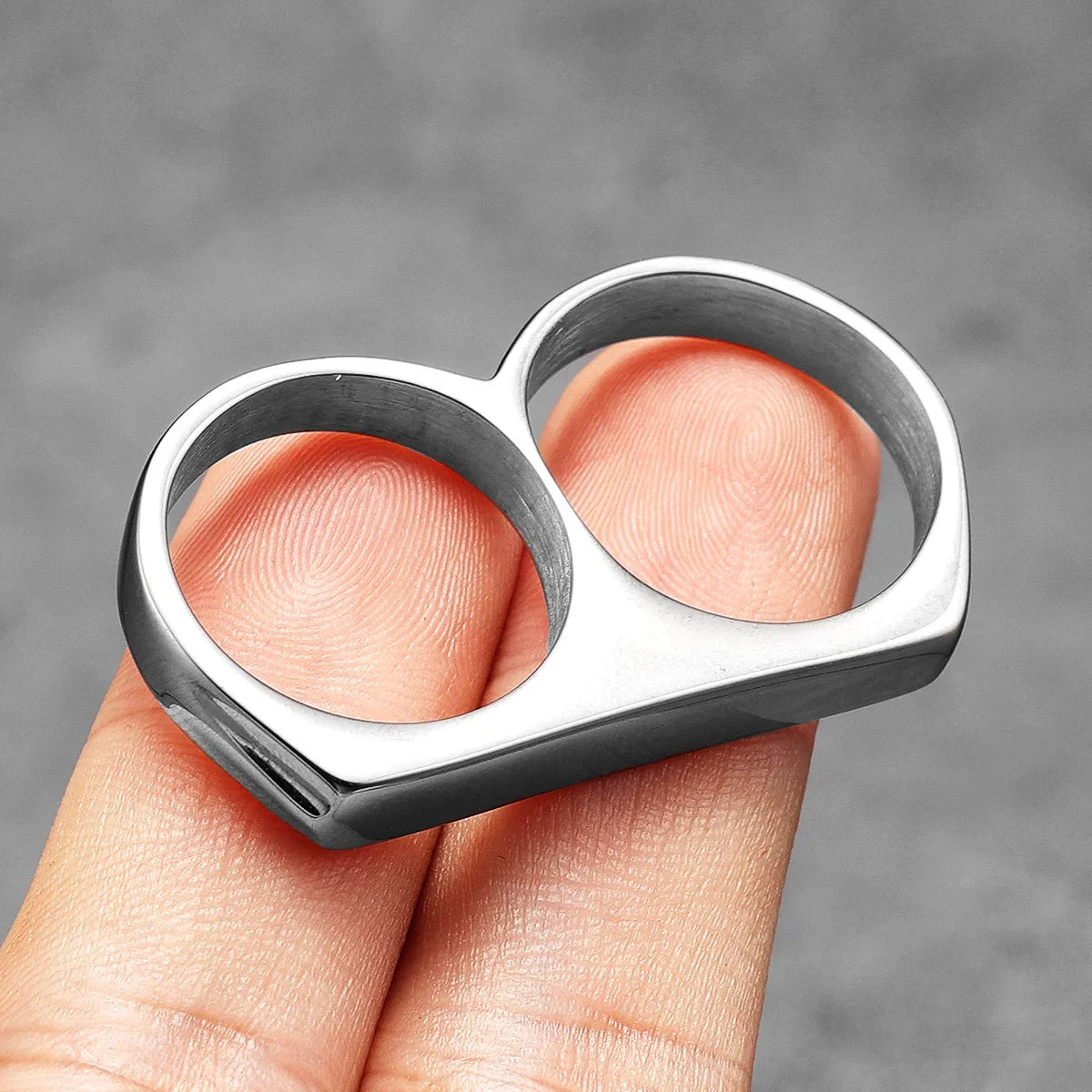 Connect Two Fingers Men Rings Stainless Steel Unique Punk Rock Women Jewelry Fashion Accessories Stranger Things Gift Wholesale