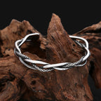 PENDRA Twistweave Stainless Steel Open Cuff Bracelet