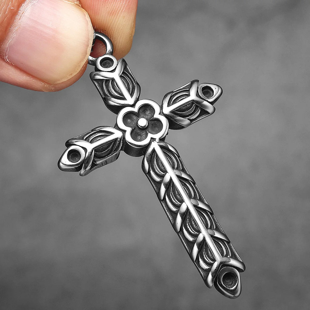 Carving Cross Men Necklaces Stainless Steel Pendant Chain Women Fashion Unique Jewelry Punk New In Accessories Gifts Wholesale