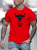PENDRA Bull Print Oversized Tees Short Sleeves Tops T-Shirt