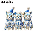PENDRA Trio Christmas Cat Brooch