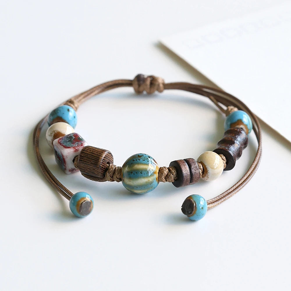 PENDRA Ceramica Colorful Handmade Boho Beaded Bracelet