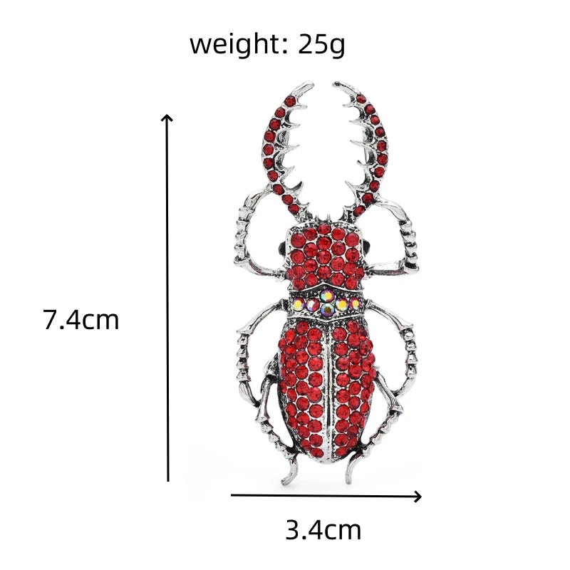 PENDRA Big Enamel Beetle Brooch