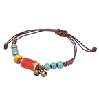 PENDRA Blue Mosaic Ceramic Adjustable Rope Bracelet