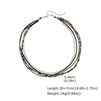 Rock Punk Layering Necklace for Men,Casual Vintage Beads Leather Collars,Birthday Party Jewelry Gift