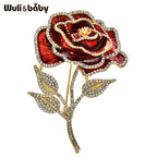 PENDRA Rosalie Red Enamel Rose Brooch