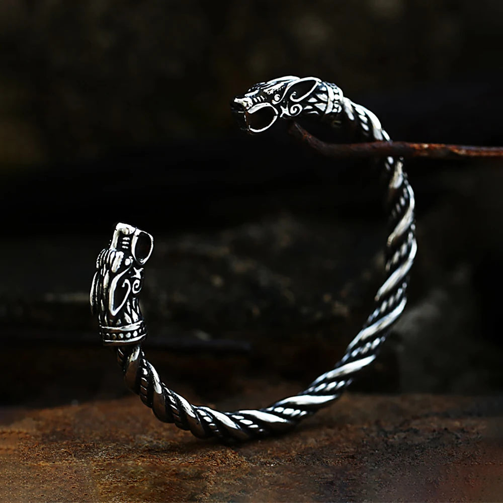 PENDRA Ouroboros Snake Stainless Steel Chain Bracelet