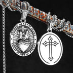 PENDRA Sacred Heart Jesus Steel Necklace