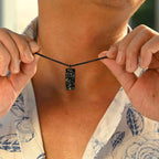 Vintage Fold Geometric Necklace for Men Boys,Stainless Steel Rectangular Pendant,Punk Jewelry Gift