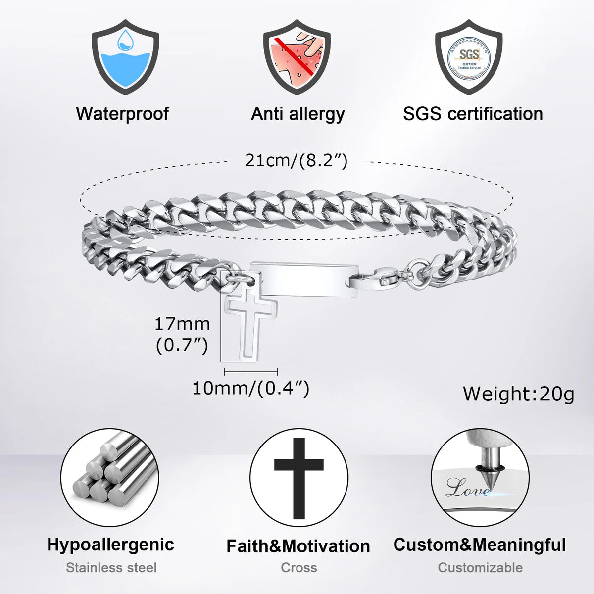 PENDRA Cross Cuban Bracelet