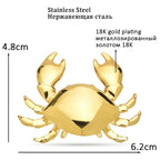 PENDRA Coastal Crab Stainless Steel Brooch