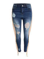 2026 New Women's High Waist Elastic Hole Slim Jeans, Wool Tassel Washed Distressed Jeans, Y2K Style, Hip Lift Design