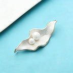 PENDRA Pearl Shell Enamel Flower Brooch