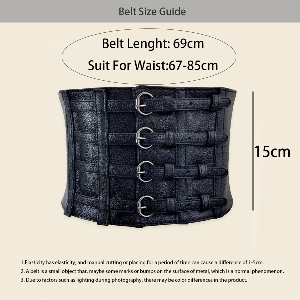 New Corset Punk Black Wide Belt Pu Leather Slimming Body Belts for Women Elastic High Waist Belt Female Dress Black Cummerbunds