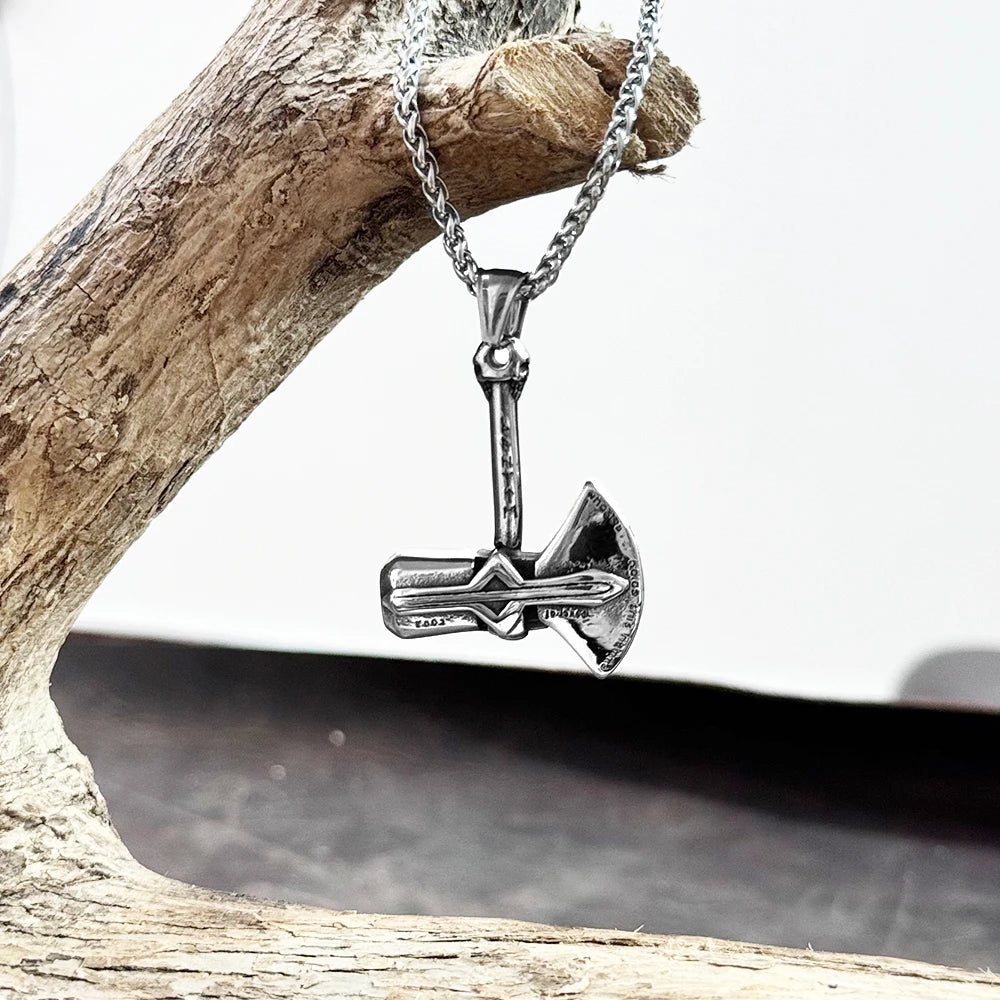 PENDRA Thor Hammer Norse Leather Necklace