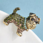 PENDRA Schnauzer Rhinestone Dog Brooch