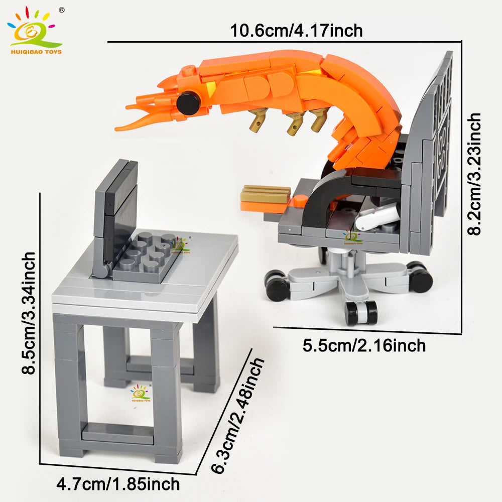 PENDRA Shrimp Figurines LED Building Set