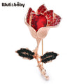 PENDRA Celestine Classic Rhinestone Flower Brooch