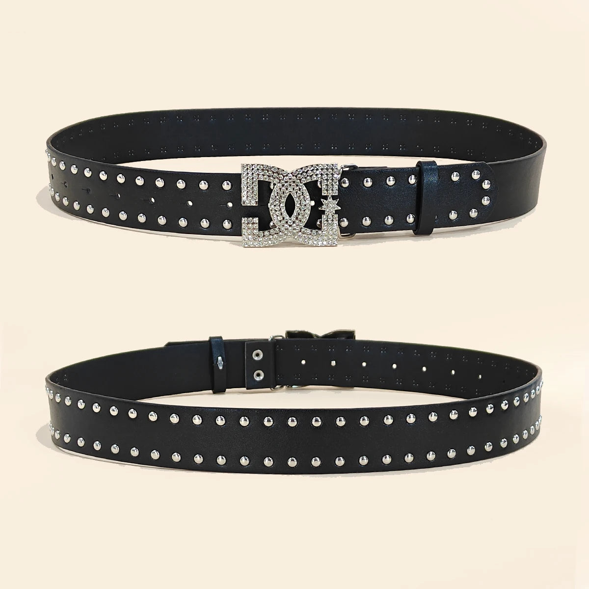 Men and Women's Heavy Punk Gothic Belts Luxury Desiner Pu Leather Belt Halloween Buckle Female Belt for Jeans Trouser Streetwear