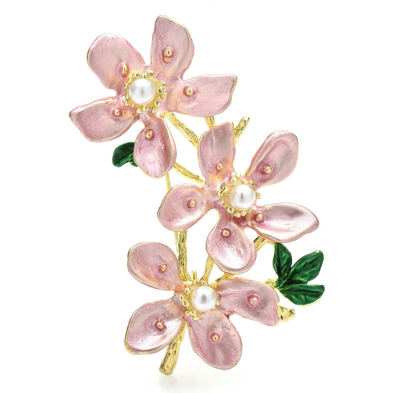 PENDRA Peonia Two-Tone Rhinestone Blossom Brooch