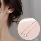 PENDRA Silver Tassel Chain Earrings