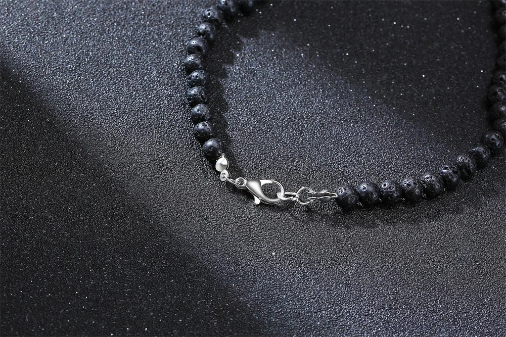TIBETAN BUDDHIST PHURBA KILAYA THE MAGIC KNIFE WITH TIGER’S EYE LAVA STONE NECKLACE FOR MEN JEWELRY