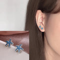 PENDRA Silver Stamp Star Earrings