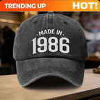 An Adjustable Baseball Cap Featuring a Retro 'MADE IN 1986' Design, Lightweight Printed Women'S Hat, a Trendy '1986 Era Style' M