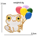 PENDRA Cute Balloon Frog Brooch