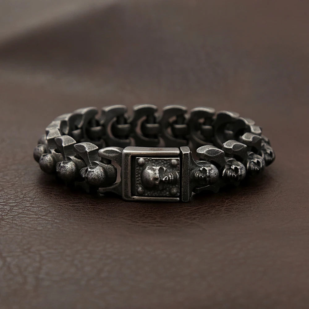 PENDRA Skullforge 316L Stainless Steel Skull Bracelet
