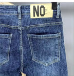 Korean Luxury Clothing Jeans Men's Autumn New High-end Brand Slim-fitting Small Feet Blue Washed Retro Ruffian Handsome Trousers
