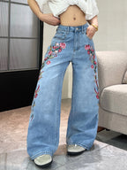 PENDRA American Colorful Floral Jeans