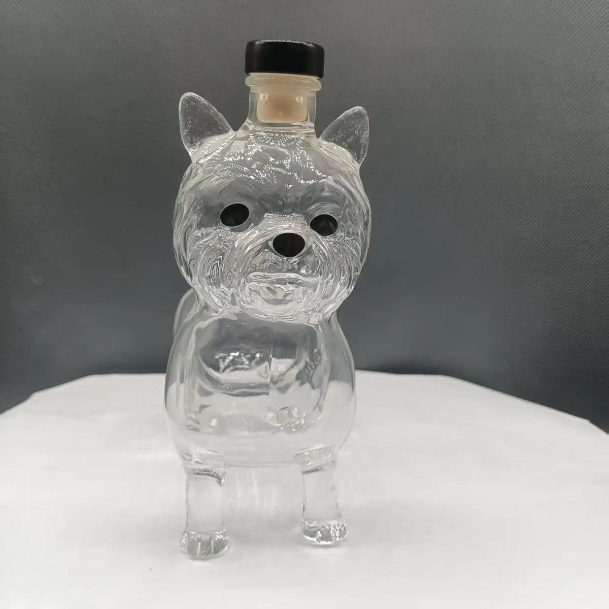 JJWest Highland Terrier Shaped Whiskey Decanter, Clear Glass Liquor Bottle for Bourbon/Brandy, Unique Bar Decor & Dog Lover Gift