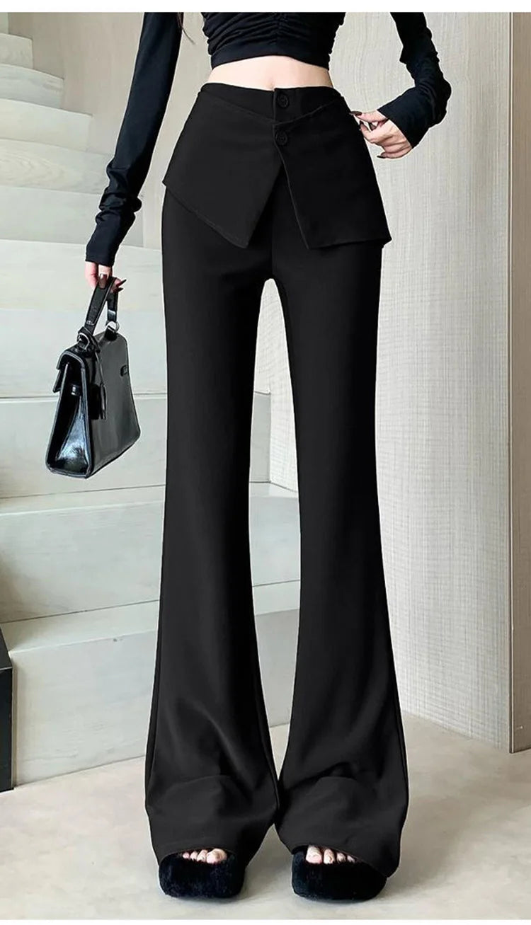PENDRA Waist Micro Flare Fake Pants