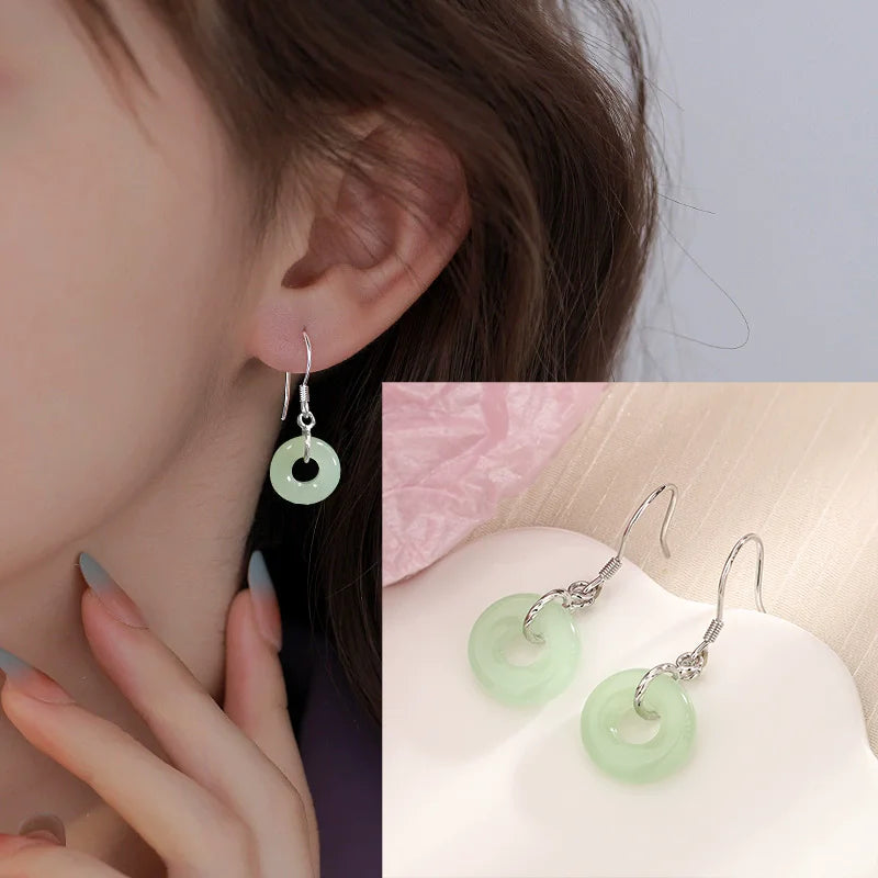 VENTFILLE 925 Sterling Silver Copper Coin Zircon Earring for Women Ear Wire Geometry Hollow Out Wealth Jewelry Gift Dropshipping