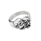 PENDRA CrySmile Stainless Steel Cry and Smile Ring