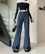 Advanced style suit pants women autumn high waisted slim fit versatile hanging down feeling casual and wide leg pants