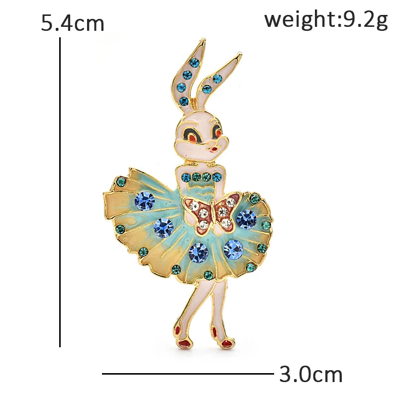 Wuli&baby Lovely Bunny Rabbit Brooches For Women Lady 2-color Enamel Wear Dress Rare Party Casual Brooch Pins Gifts