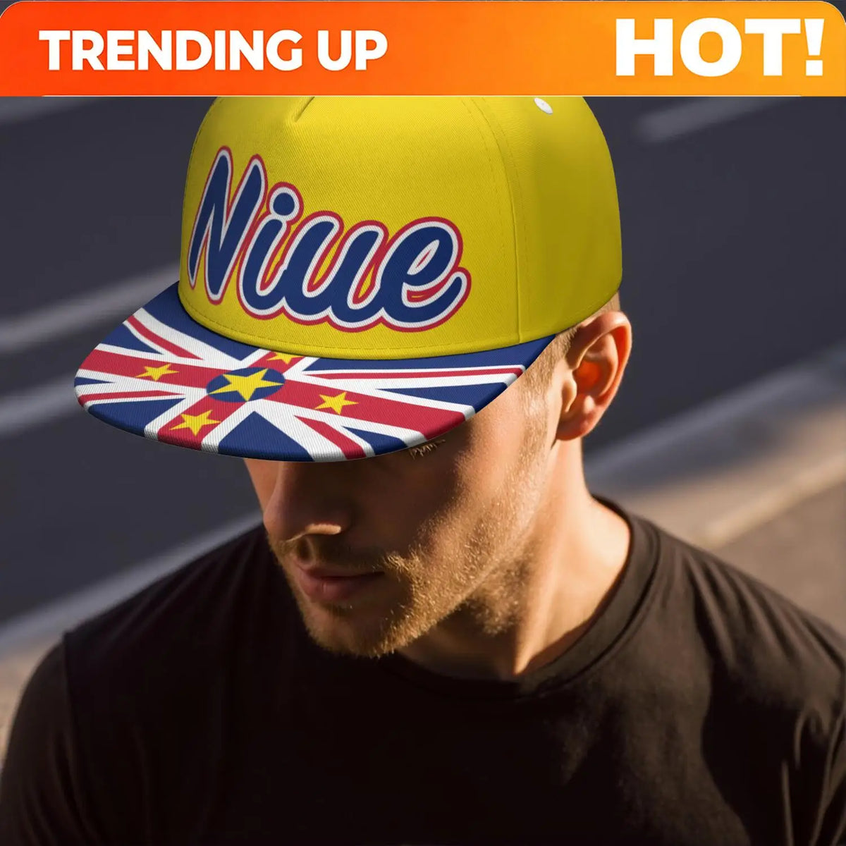 Niue Flat Brimmed Cap Custom Made Name Team Logo Hip-hop Hat Country Travel Fishing Polynesian Nation Island Flags Headgear