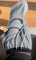 American style sports pants women in autumn and winter 2025 new style thick drawstring color blocking wide leg pants