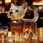 JJWest Highland Terrier Shaped Whiskey Decanter, Clear Glass Liquor Bottle for Bourbon/Brandy, Unique Bar Decor & Dog Lover Gift