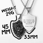 PENDRA Angel St Michael Steel Necklace