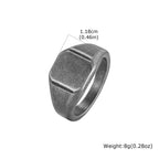 Vintage Punk Square Signet Ring for Men,Stainless Steel Ring Plain Statement Ring,Chunky Ring Geometric Thumb Ring Jewelry